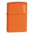  Зажигалка Zippo Orange Matte Logo, латунь/сталь, оранжевая с фирменным логотипом, матовая пригодится для туризма, рыбалки, охоты и повседневного использования, фото  (1) 