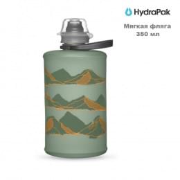 Фляга для воды мягкая HydraPak Stow 0,35 L зелёная с рисунком