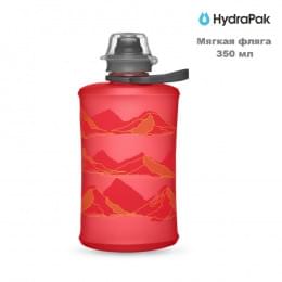 Фляга для воды мягкая HydraPak Stow 0,35 L красная с рисунком
