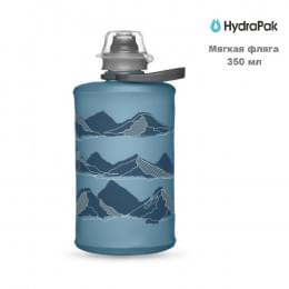 Фляга для воды мягкая HydraPak Stow 0,35 L синяя с рисунком