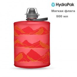 Фляга для воды мягкая HydraPak Stow 0,5 L красная с рисунком