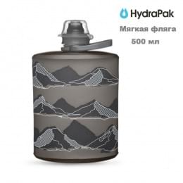 Фляга для воды мягкая HydraPak Stow 0,5 L серая с рисунком